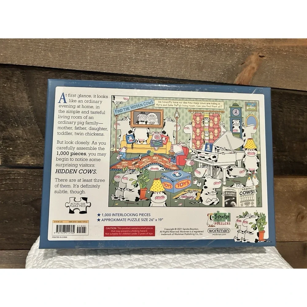 Hidden Cows 1000 Piece Jigsaw‎ Puzzle Workman New